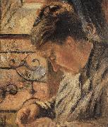 Camille Pissarro The Woman is sewing in front of the window oil painting artist